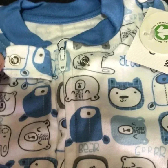 2 pack baby‎ boy sleepers Lamaze brand bear and stripe - Picture 7 of 8